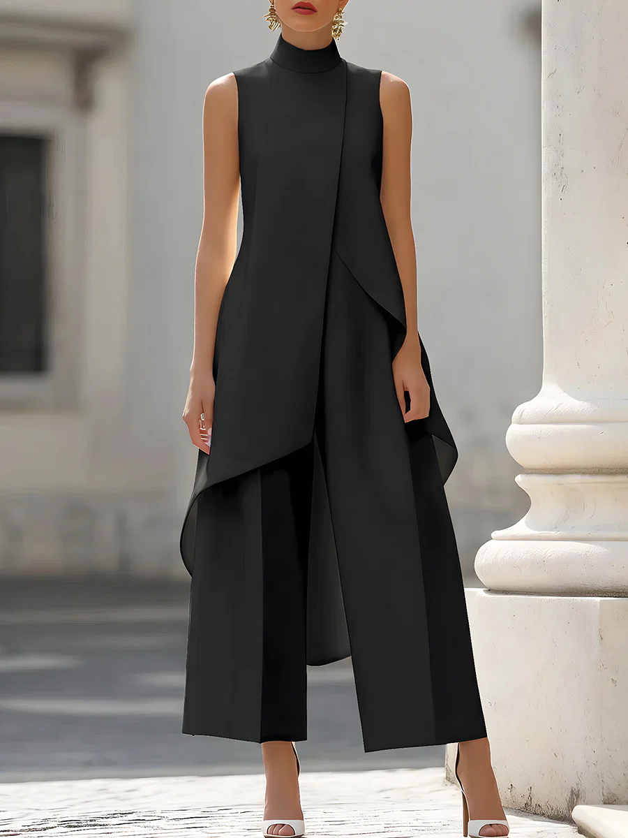 Women'S Formal Wear For A Wedding - Macacão Sem Mangas com Gola Alta