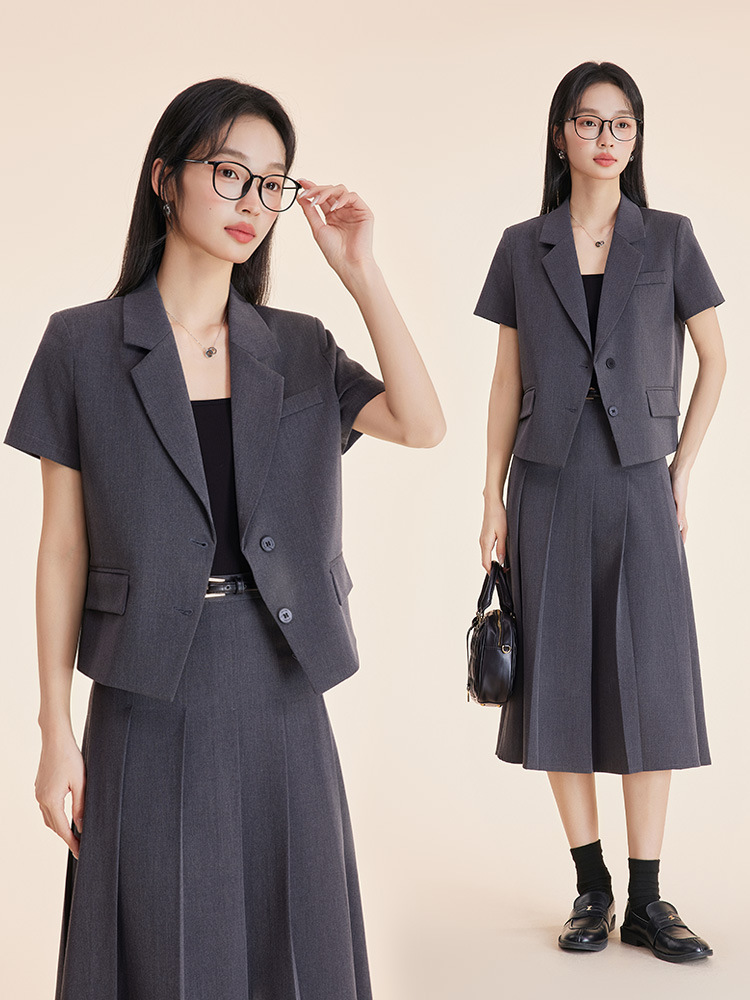 Women'S Formal Wear Petite - Conjunto de terno feminino cinza para