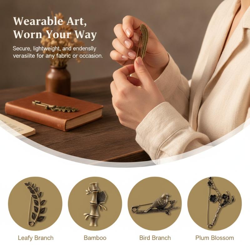 Women'S Formal Wear Cardigan - Broche Retrô Durável de Liga, Grande,