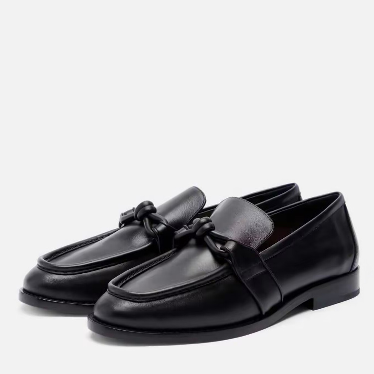 Women Formal Wear Heels - Mocassins Femininos de Couro com Detalhe