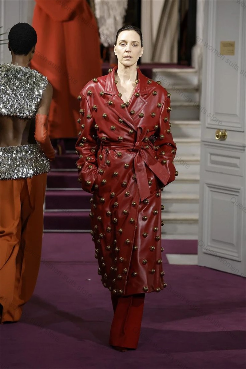Women'S Formal Wear For A Wedding - Conjunto de calças femininas de couro