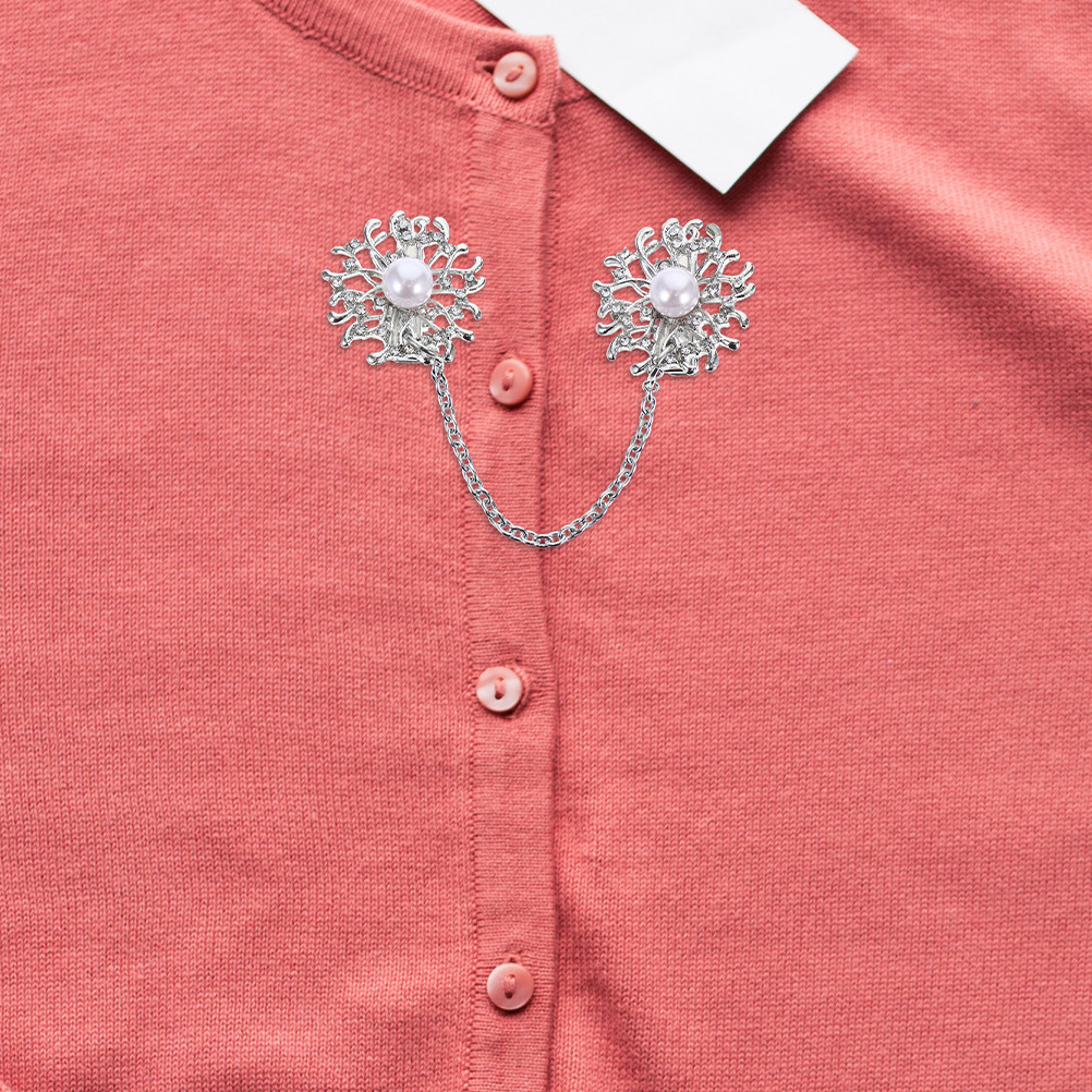 Women'S Formal Wear Cardigan - 2 unidades de broche de colarinho